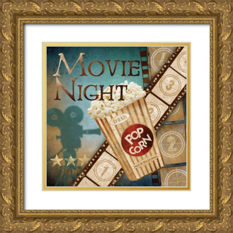 Movie Night Gold Ornate Wood Framed Art Print with Double Matting by Knutsen, Conrad