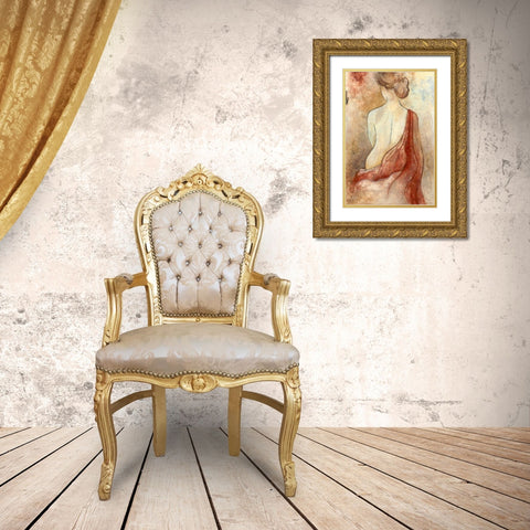 Le Bain Gold Ornate Wood Framed Art Print with Double Matting by Tava Studios