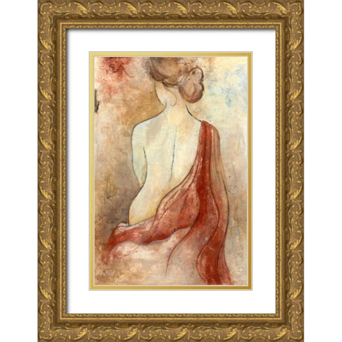 Le Bain Gold Ornate Wood Framed Art Print with Double Matting by Tava Studios