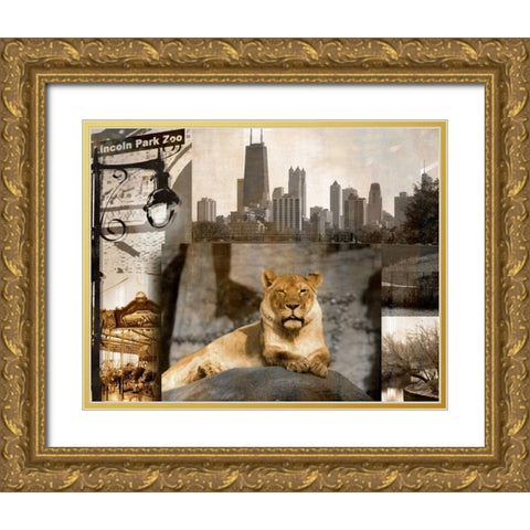 Lincoln Park Zoo Gold Ornate Wood Framed Art Print with Double Matting by Donovan, Kelly