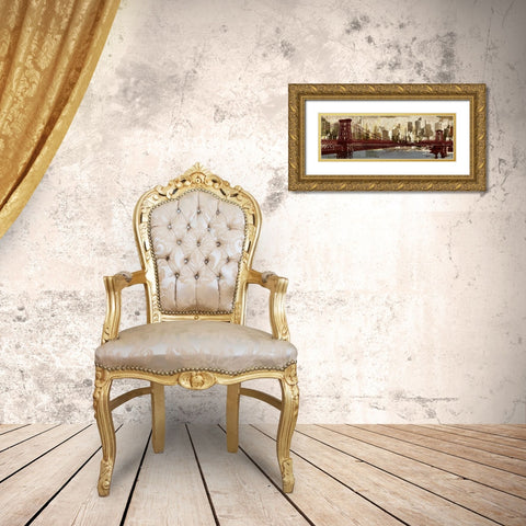 To New York Gold Ornate Wood Framed Art Print with Double Matting by Mosher, Kyle