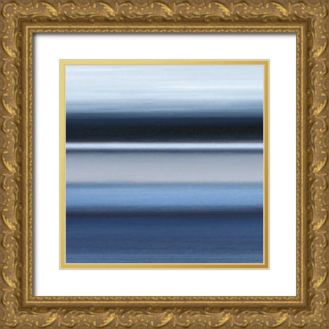 Indigo I Gold Ornate Wood Framed Art Print with Double Matting by Jill, Susan
