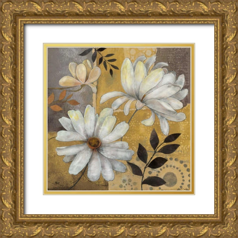Junes Blooms I Gold Ornate Wood Framed Art Print with Double Matting by Nan
