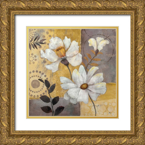 Junes Blooms II Gold Ornate Wood Framed Art Print with Double Matting by Nan