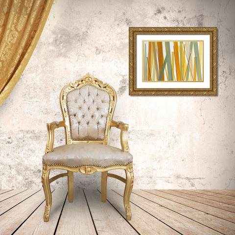 Summer Hayfield Gold Ornate Wood Framed Art Print with Double Matting by Jill, Susan