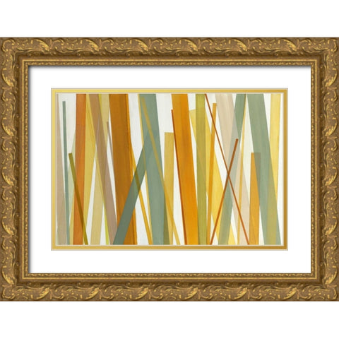 Summer Hayfield Gold Ornate Wood Framed Art Print with Double Matting by Jill, Susan