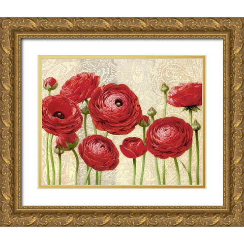 Red Serenity and Lace I Gold Ornate Wood Framed Art Print with Double Matting by Levashov, Igor