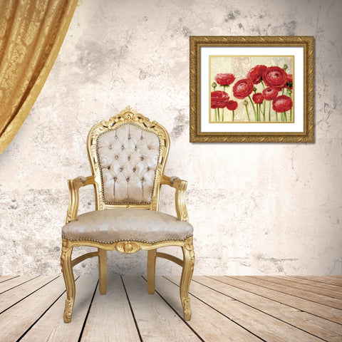 Red Serenity and Lace II Gold Ornate Wood Framed Art Print with Double Matting by Levashov, Igor