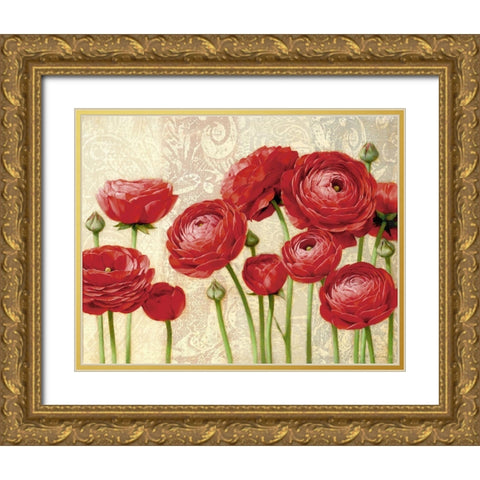 Red Serenity and Lace II Gold Ornate Wood Framed Art Print with Double Matting by Levashov, Igor