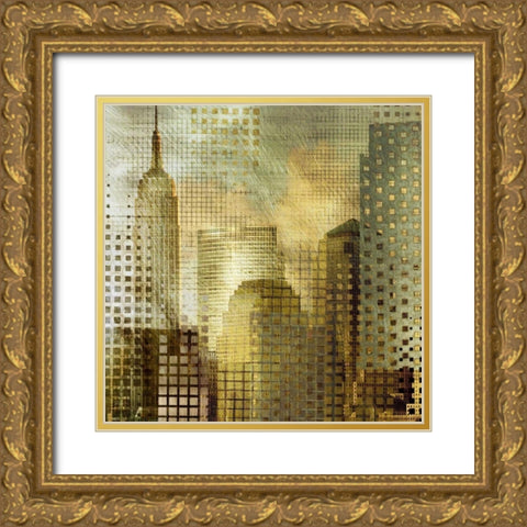 Empire State Building Gold Ornate Wood Framed Art Print with Double Matting by Craven, Katrina