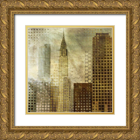 Chrysler Building Gold Ornate Wood Framed Art Print with Double Matting by Craven, Katrina