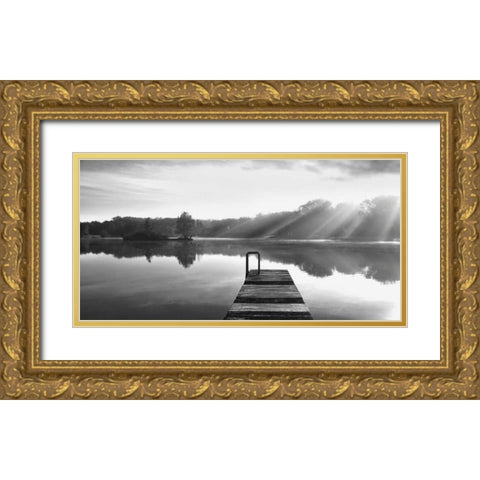 Lake Revisited Gold Ornate Wood Framed Art Print with Double Matting by Weisz, Irene