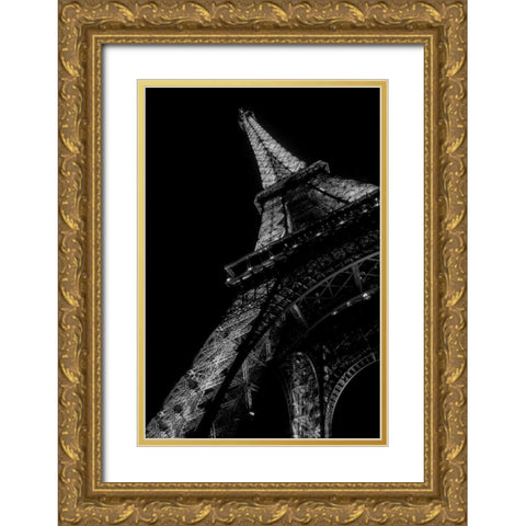 Eiffel Tower Gold Ornate Wood Framed Art Print with Double Matting by Garbeck, George