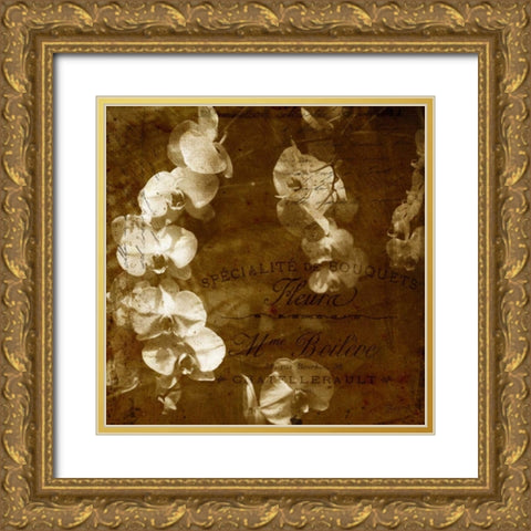 Orchid Gold Ornate Wood Framed Art Print with Double Matting by Craven, Katrina