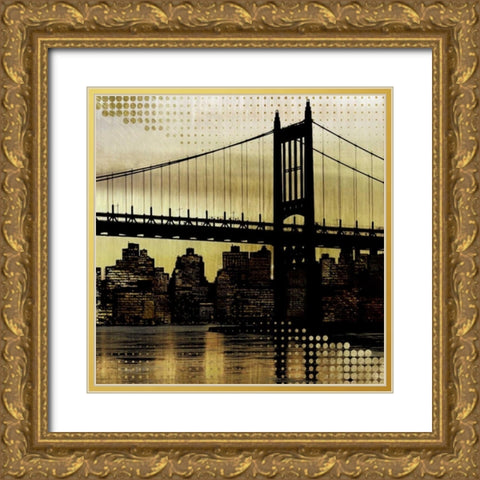 City Metallic In Gold Gold Ornate Wood Framed Art Print with Double Matting by Craven, Katrina