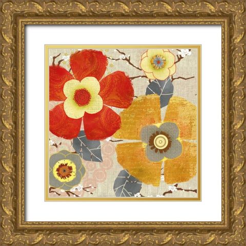 Splash Of SpringIII Gold Ornate Wood Framed Art Print with Double Matting by Robinson, Carol