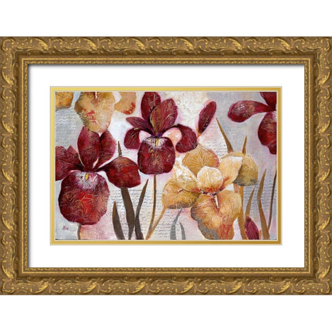 Iris Inspirations Gold Ornate Wood Framed Art Print with Double Matting by Nan