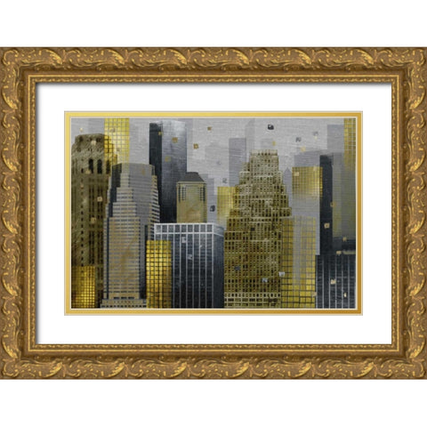 City Facade Gold Ornate Wood Framed Art Print with Double Matting by Craven, Katrina