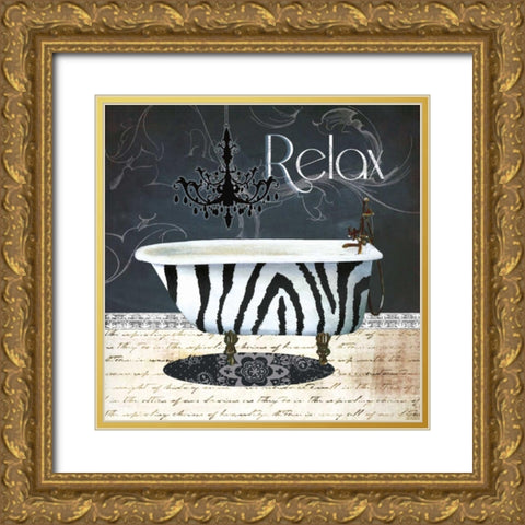 Relax Gold Ornate Wood Framed Art Print with Double Matting by Robinson, Carol