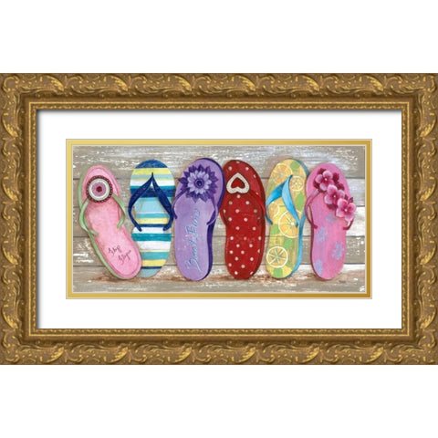 Beach Bum I Gold Ornate Wood Framed Art Print with Double Matting by Tava Studios