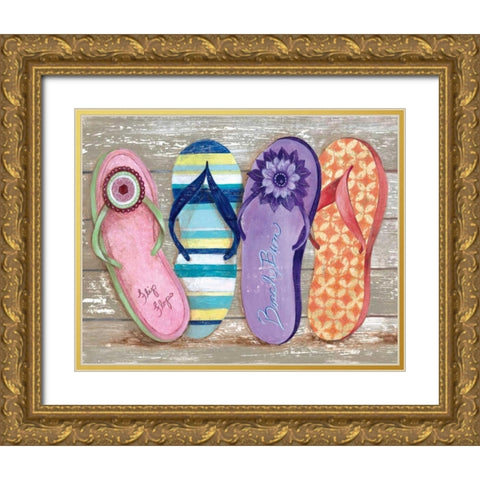 Beach Bum II Gold Ornate Wood Framed Art Print with Double Matting by Tava Studios