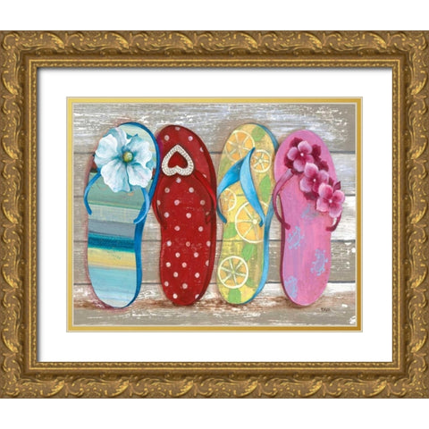 Beach Bum III Gold Ornate Wood Framed Art Print with Double Matting by Tava Studios