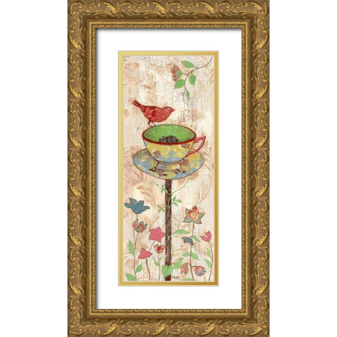 Garden Party II Gold Ornate Wood Framed Art Print with Double Matting by Tava Studios