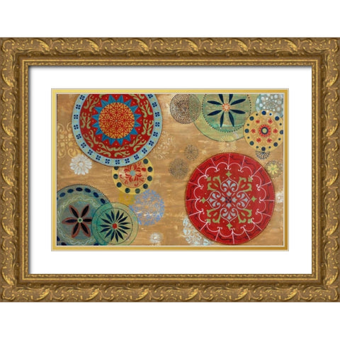 Woodstock Gold Ornate Wood Framed Art Print with Double Matting by Tava Studios
