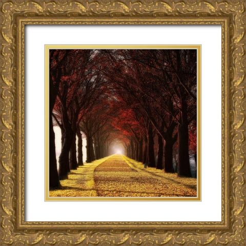 Wonder Curve Gold Ornate Wood Framed Art Print with Double Matting by Van de Goor, Lars