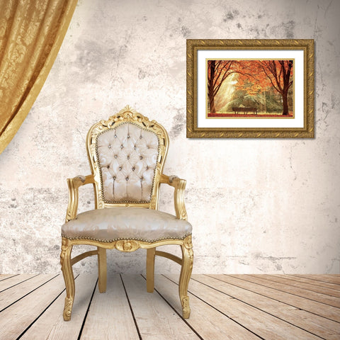 Sun Never Set Gold Ornate Wood Framed Art Print with Double Matting by Van de Goor, Lars