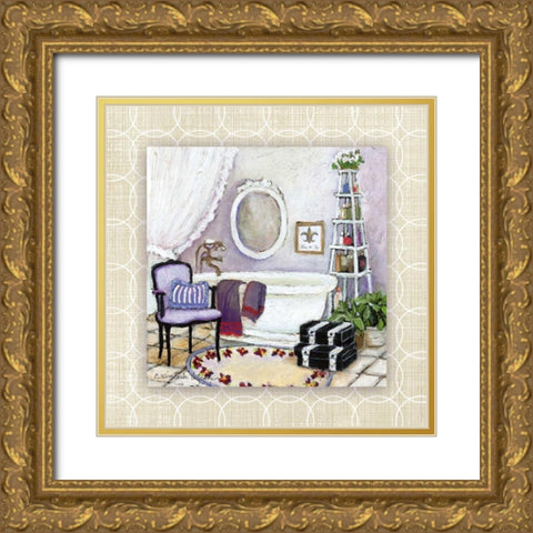 Lavender Scented Gold Ornate Wood Framed Art Print with Double Matting by Olson, Charlene