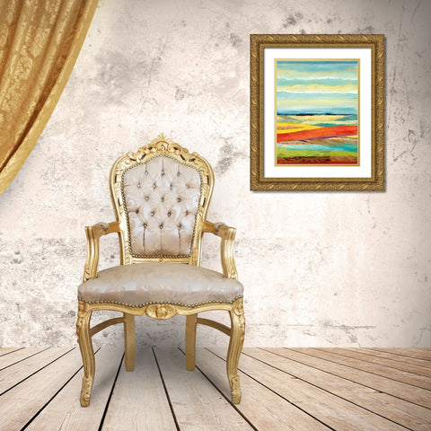 Earths Delight Gold Ornate Wood Framed Art Print with Double Matting by Tava Studios