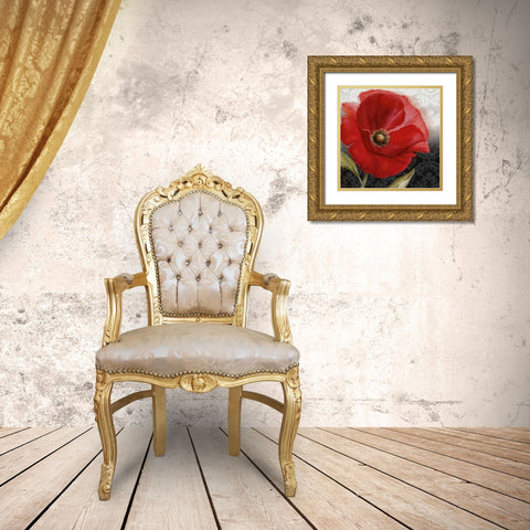 Poppy Perfection I Gold Ornate Wood Framed Art Print with Double Matting by Knutsen, Conrad