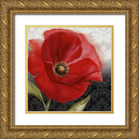 Poppy Perfection I Gold Ornate Wood Framed Art Print with Double Matting by Knutsen, Conrad