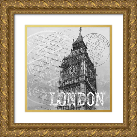 London Gold Ornate Wood Framed Art Print with Double Matting by Knutsen, Conrad