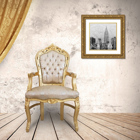 New York Gold Ornate Wood Framed Art Print with Double Matting by Knutsen, Conrad