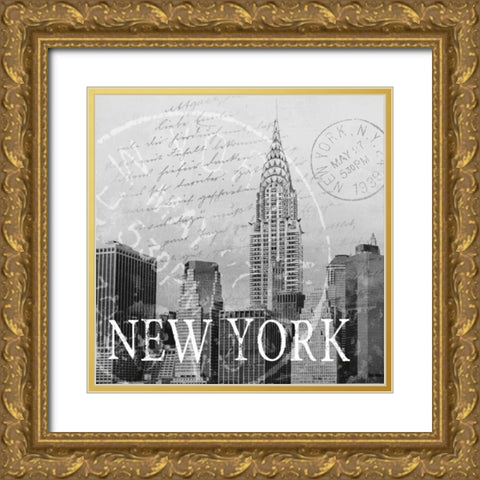 New York Gold Ornate Wood Framed Art Print with Double Matting by Knutsen, Conrad