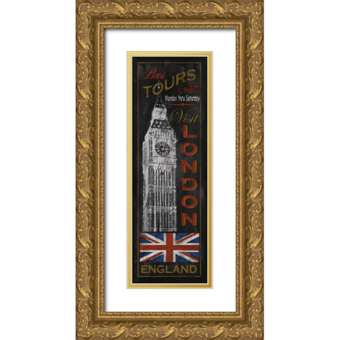 London Tours Gold Ornate Wood Framed Art Print with Double Matting by Knutsen, Conrad