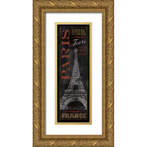 Paris Tours Gold Ornate Wood Framed Art Print with Double Matting by Knutsen, Conrad