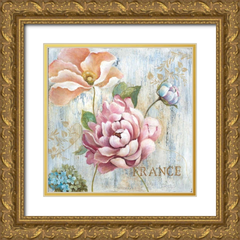 French Garden Gold Ornate Wood Framed Art Print with Double Matting by Tava Studios
