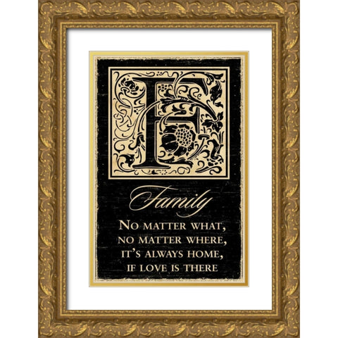 Family Gold Ornate Wood Framed Art Print with Double Matting by Havoc Gifts