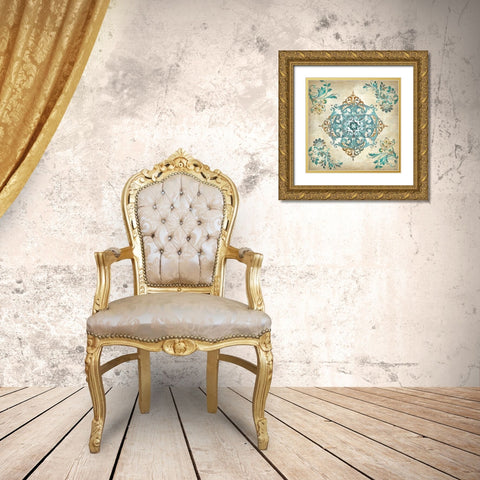Arabesque III Gold Ornate Wood Framed Art Print with Double Matting by Knutsen, Conrad