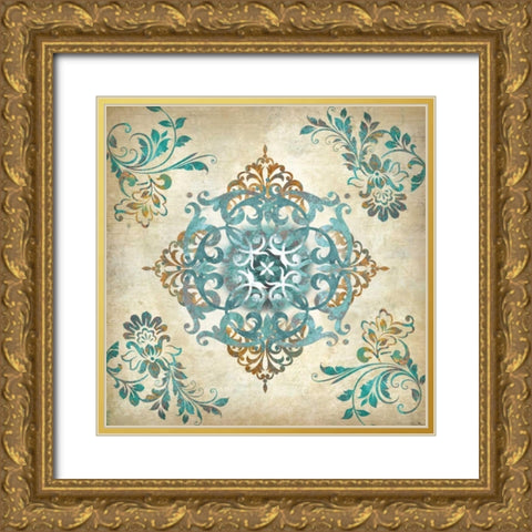 Arabesque III Gold Ornate Wood Framed Art Print with Double Matting by Knutsen, Conrad