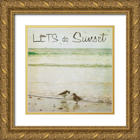 Lets Do Sunset Gold Ornate Wood Framed Art Print with Double Matting by Craven, Katrina