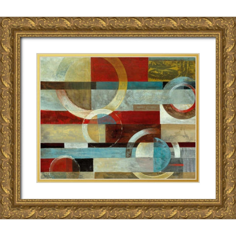 Earths Collide Gold Ornate Wood Framed Art Print with Double Matting by Tava Studios