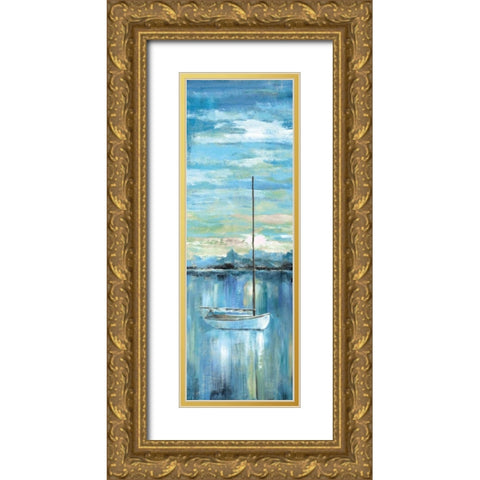 Evening Bay I Gold Ornate Wood Framed Art Print with Double Matting by Nan