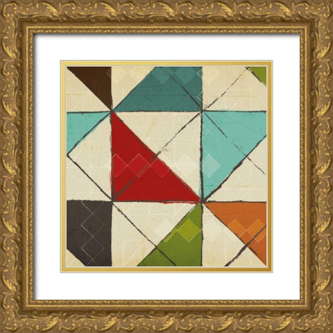 Kaleidoscope II Gold Ornate Wood Framed Art Print with Double Matting by Craven, Katrina