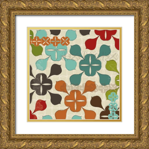 Kaleidoscope III Gold Ornate Wood Framed Art Print with Double Matting by Craven, Katrina