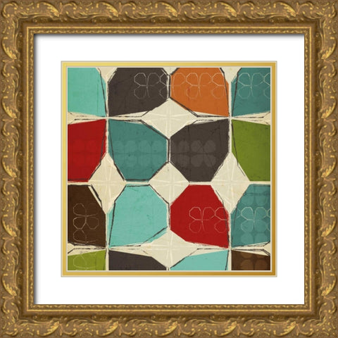 Kaleidoscope IV Gold Ornate Wood Framed Art Print with Double Matting by Craven, Katrina