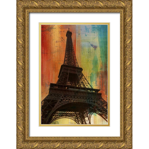 Tour Eiffel Gold Ornate Wood Framed Art Print with Double Matting by Craven, Katrina